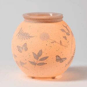 Scentsy VEIL MEADOW Wax Warmer Sanded Glass Floral Butterflies NIB NWT